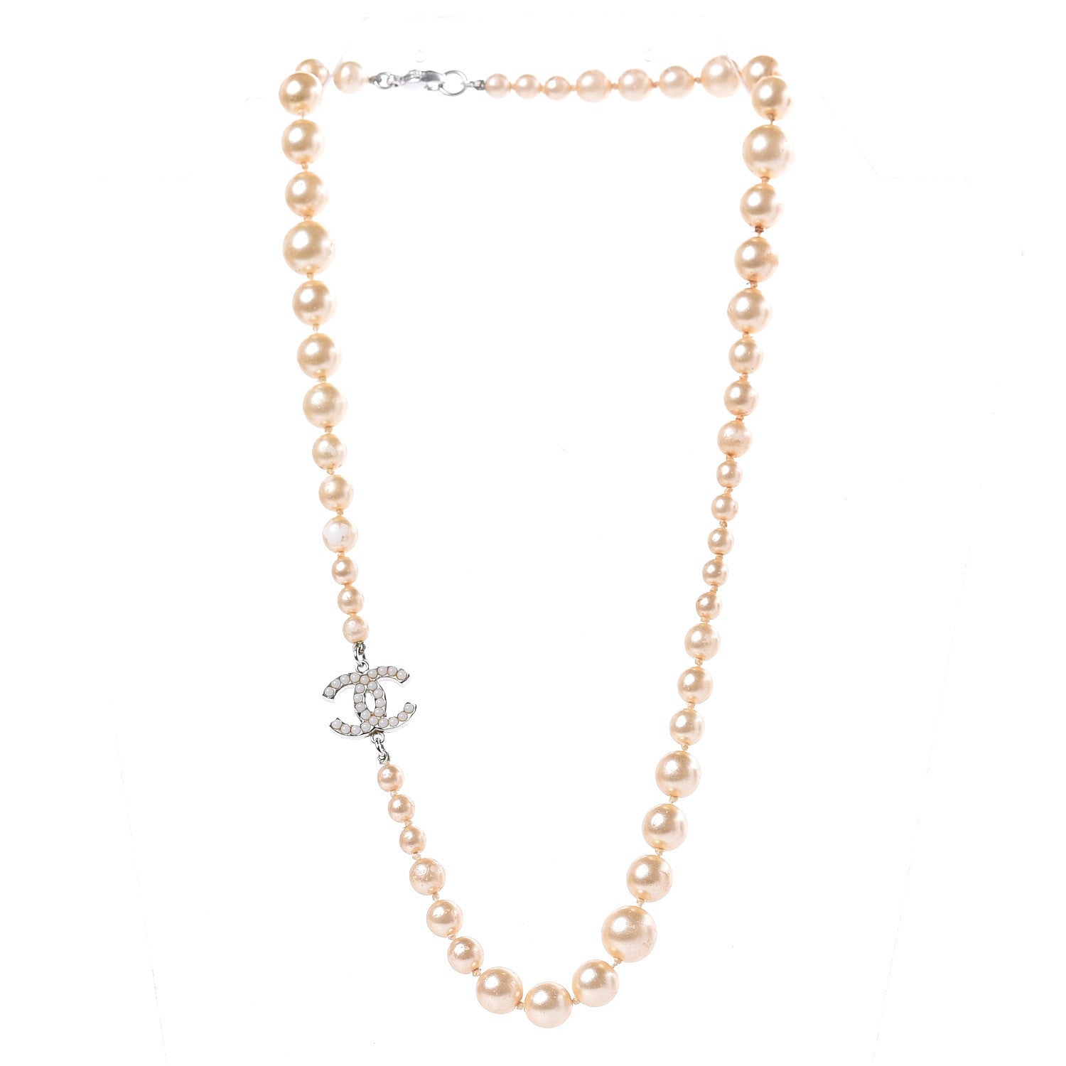 Chanel Pearl CC Short Necklace Silver 3 of 6
