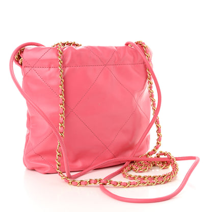 Chanel Shiny Calfskin Quilted Mini Chanel 22 Rose 3 of 10