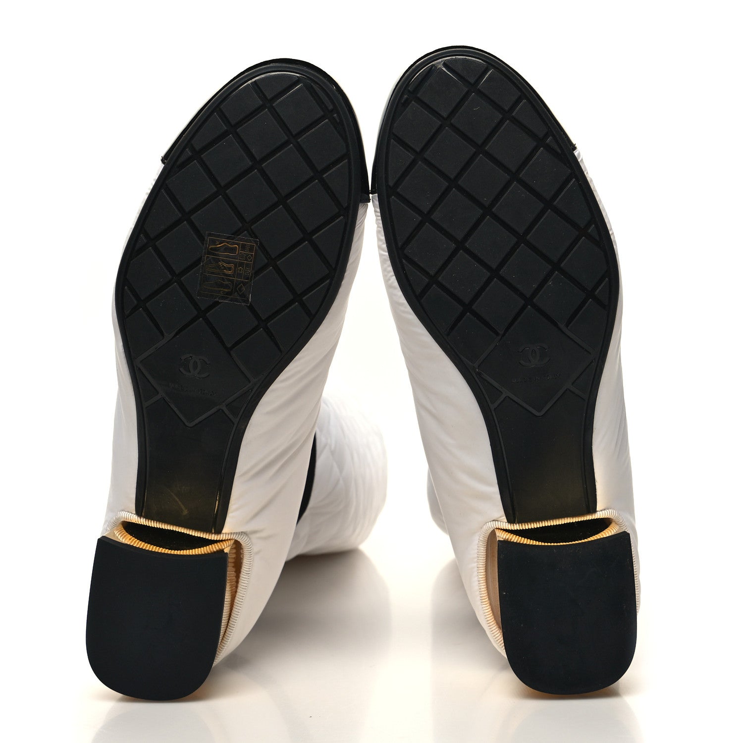 Chanel Mixed Fibers Lambskin Patent Calfskin Convertible High Boots 38 White 5 of 8