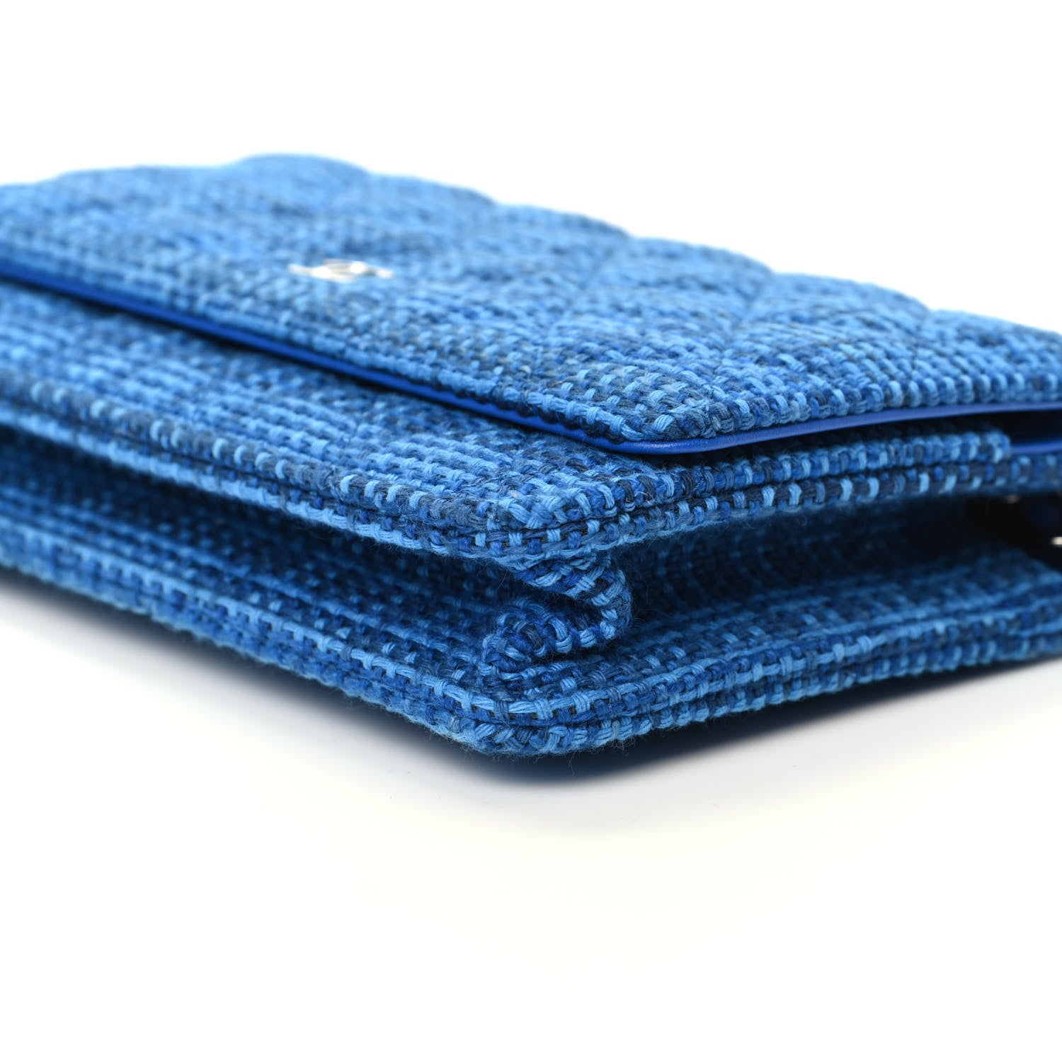 Chanel Tweed Wallet On Chain WOC Blue 7 of 11