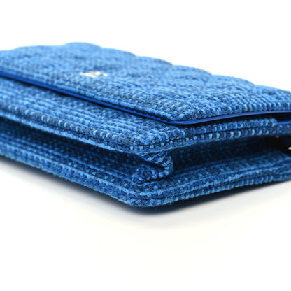 Chanel Tweed Wallet On Chain WOC Blue 7 of 11