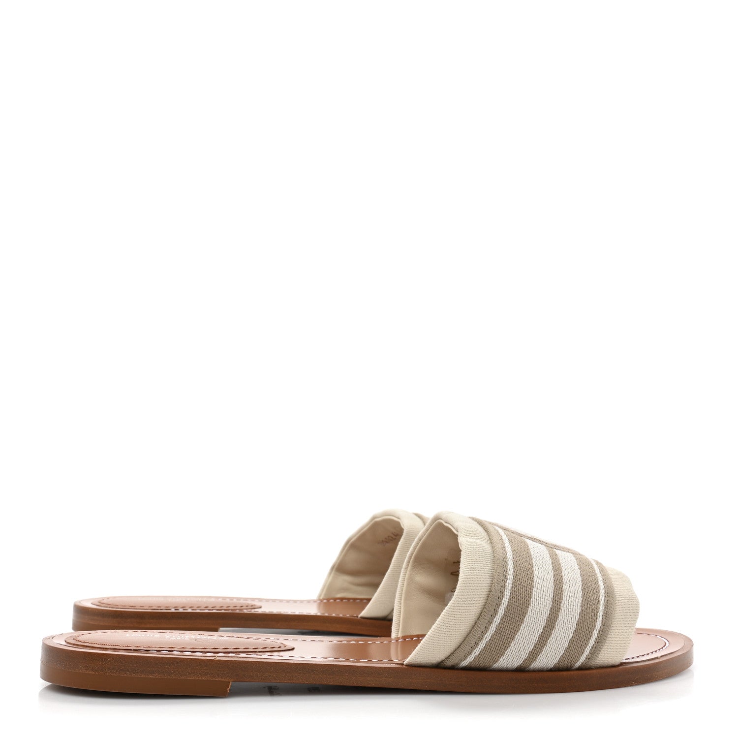 Louis Vuitton Canvas Calfskin Lock It Flat Mules 39 4 of 8
