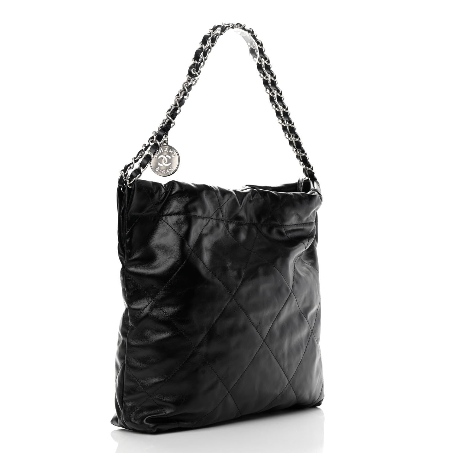 Chanel Shiny Calfskin Quilted Small Chanel 22 Black 4 of 11