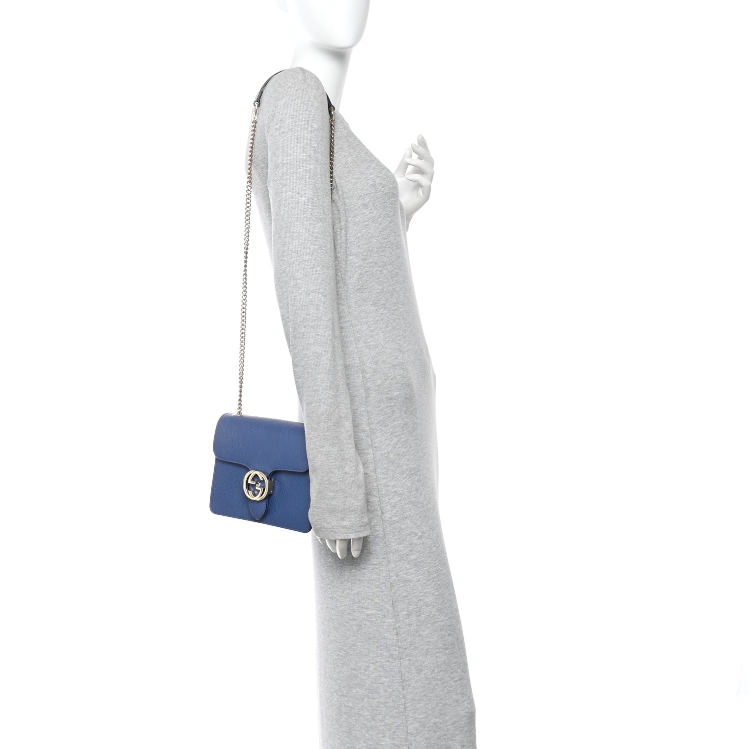 Gucci Dollar Calfskin Small Interlocking G Shoulder Bag Caspian 2 of 13