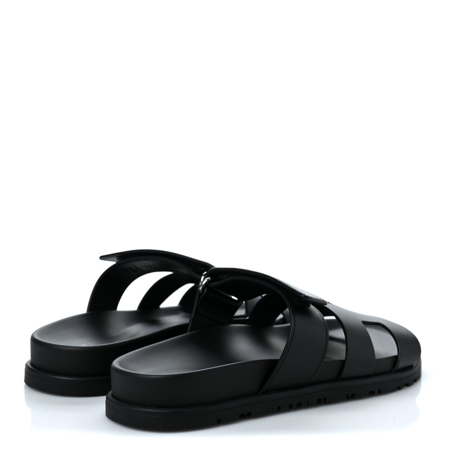 Hermes Calfskin Womens Chypre Sandals 35 Black 4 of 9