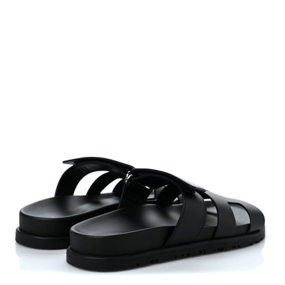 Hermes Calfskin Womens Chypre Sandals 35 Black 4 of 9