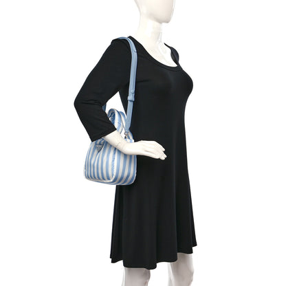 Prada Re-Nylon Soft Padded Striped Small Double Handled Shoulder Bag Celeste 2 of 8