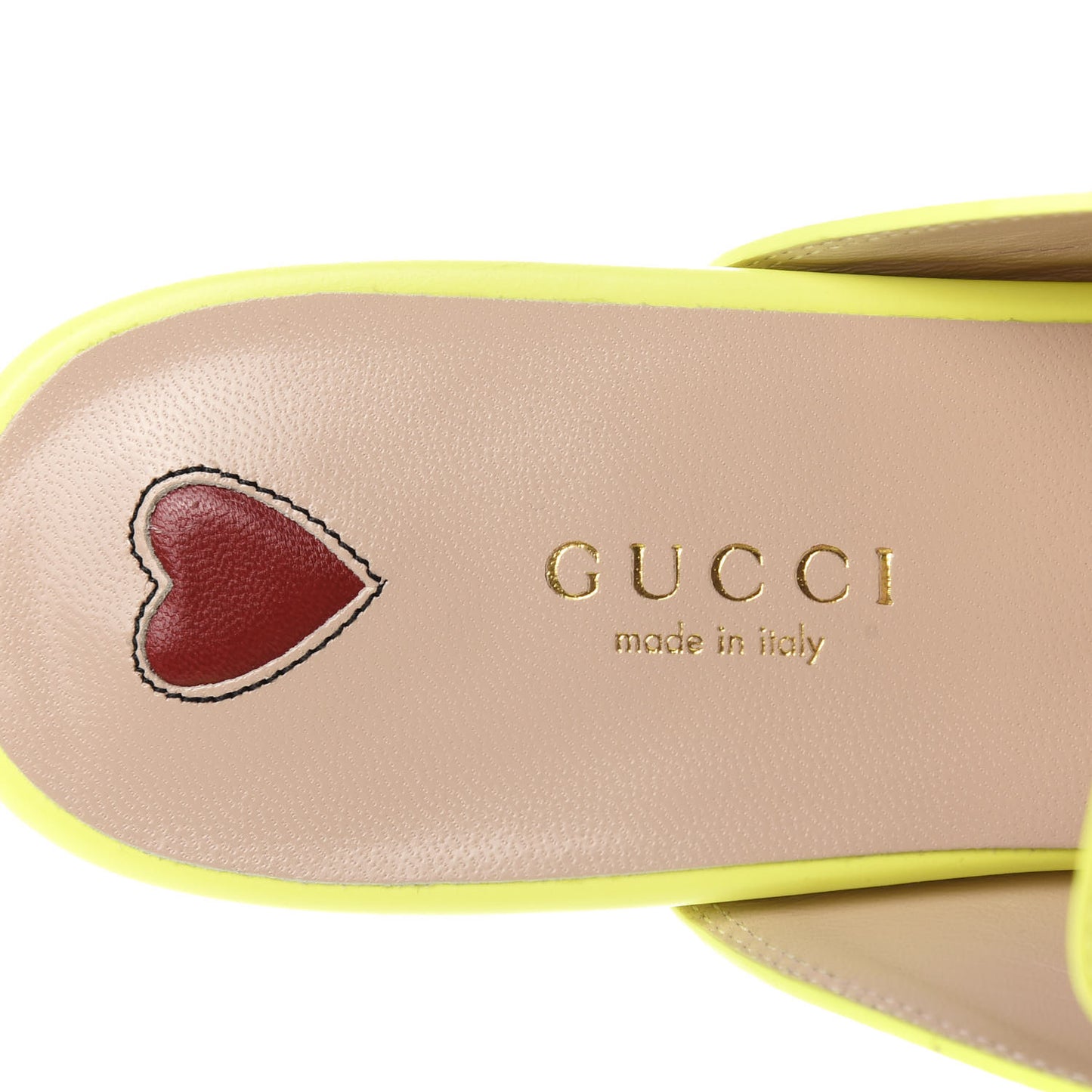 Calfskin Womens Princetown Slippers 38.5 Yellow Fluo