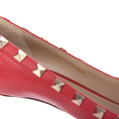Valentino Garavani Pebbled Calfskin Rockstud 50mm Pumps 39 Rouge Pur 10 of 11