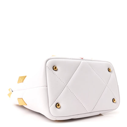 Valentino Garavani Nappa Small Heart Roman Stud The Handle Bag Ivory White 4 of 9
