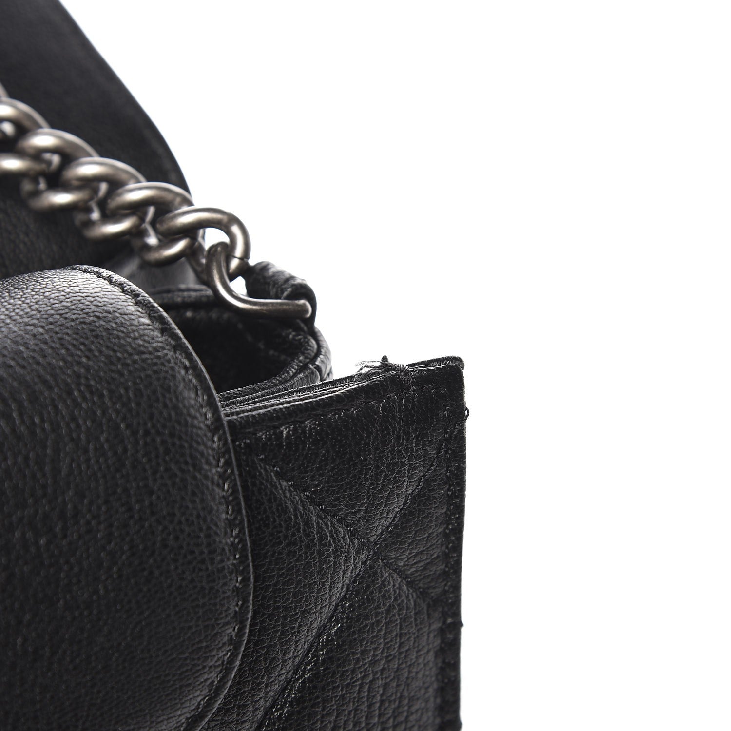 Chanel Goatskin Quilted Large Perfect Edge Flap Black 8 of 8