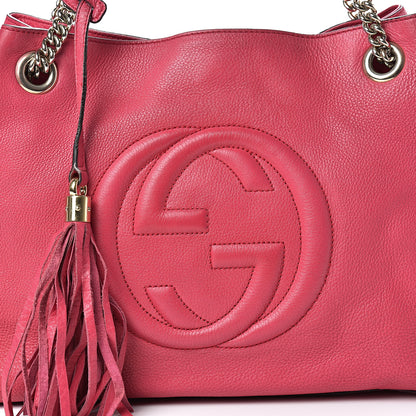 Gucci Pebbled Calfskin Medium Soho Chain Shoulder Bag Pink 7 of 23