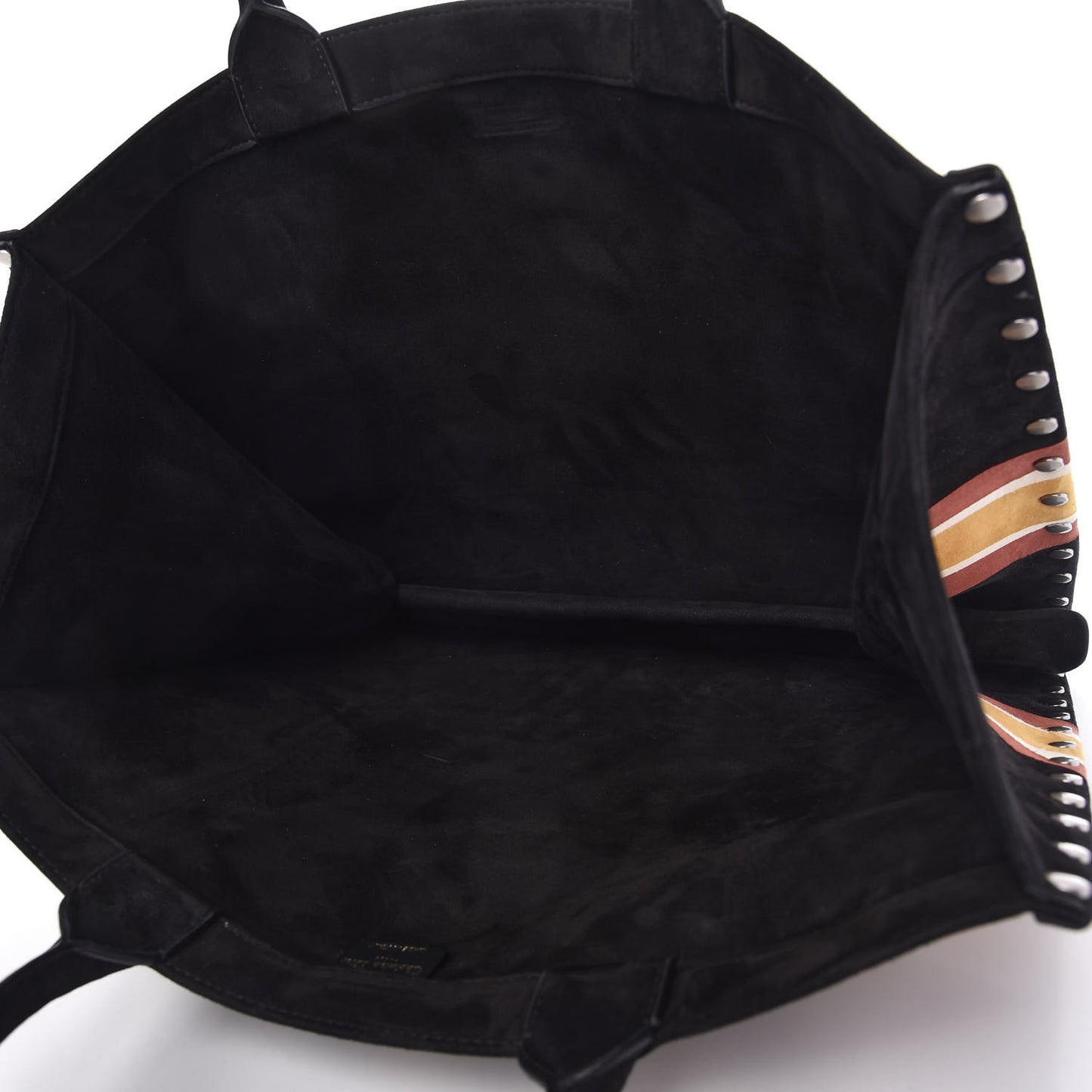 Suede Floral Hand Painted Large Book Tote Black