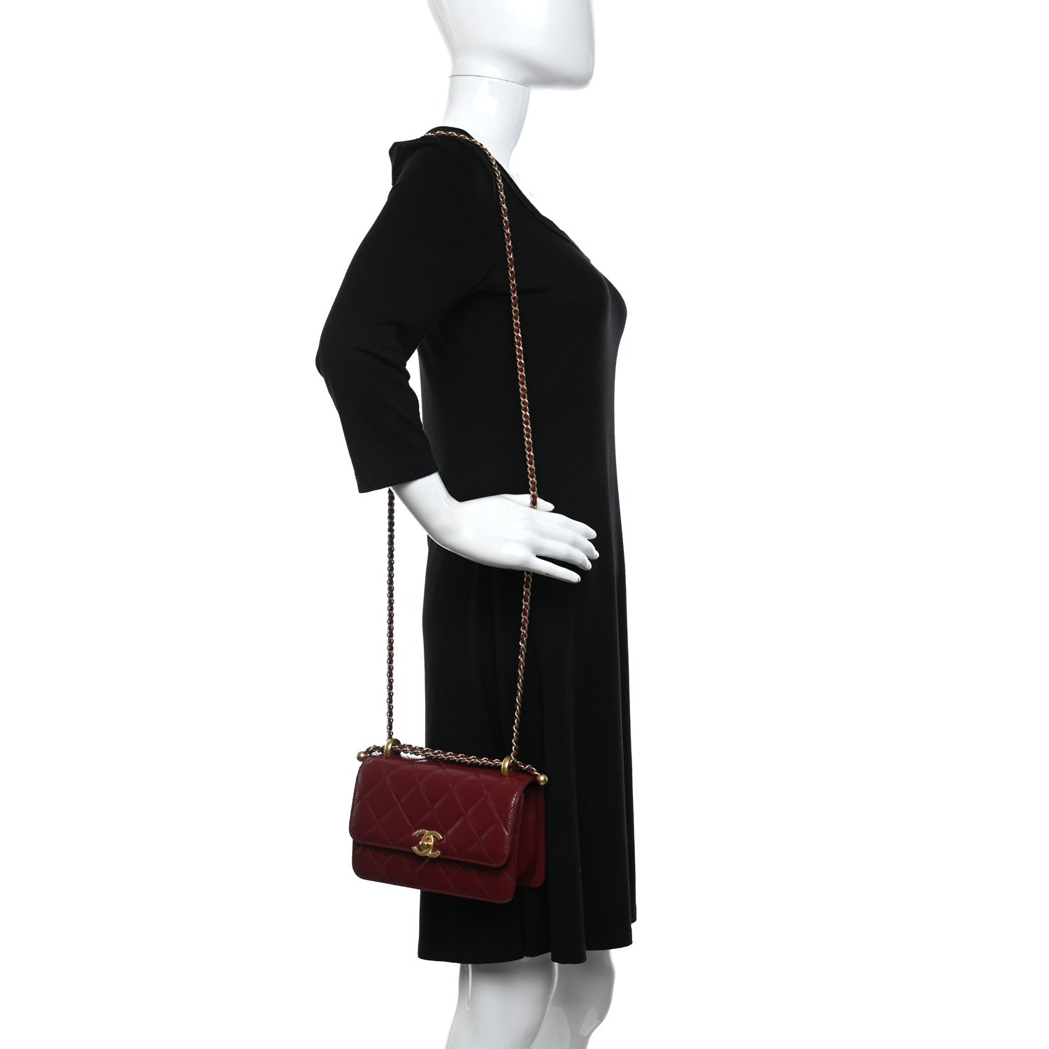 Chanel Calfskin Quilted Mini Perfect Fit Flap Burgundy 2 of 10