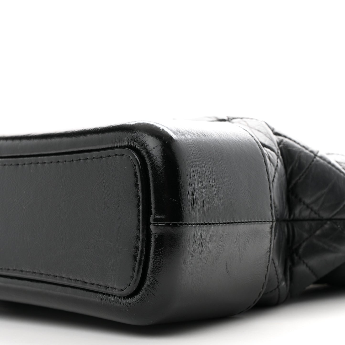 Aged Calfskin Quilted Medium Gabrielle Hobo Black