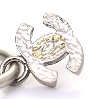 Chanel Enamel CC Drop Earrings Silver 5 of 5