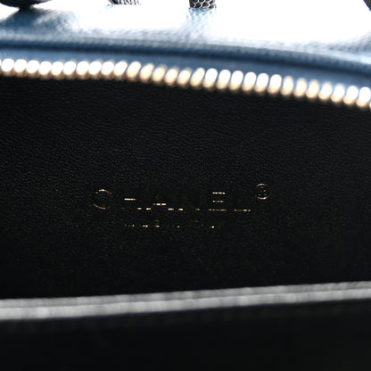 Chanel Caviar Quilted Small CC Filigree Vanity Case Navy Black 6 of 11