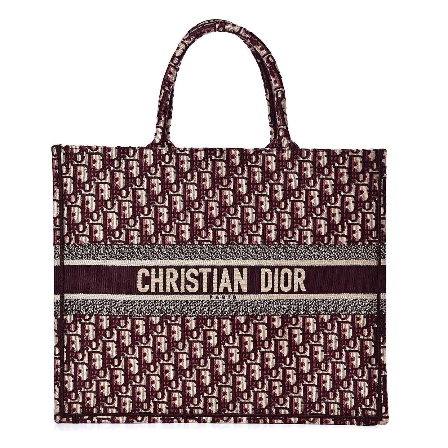 Oblique Large Book Tote Burgundy Multicolor