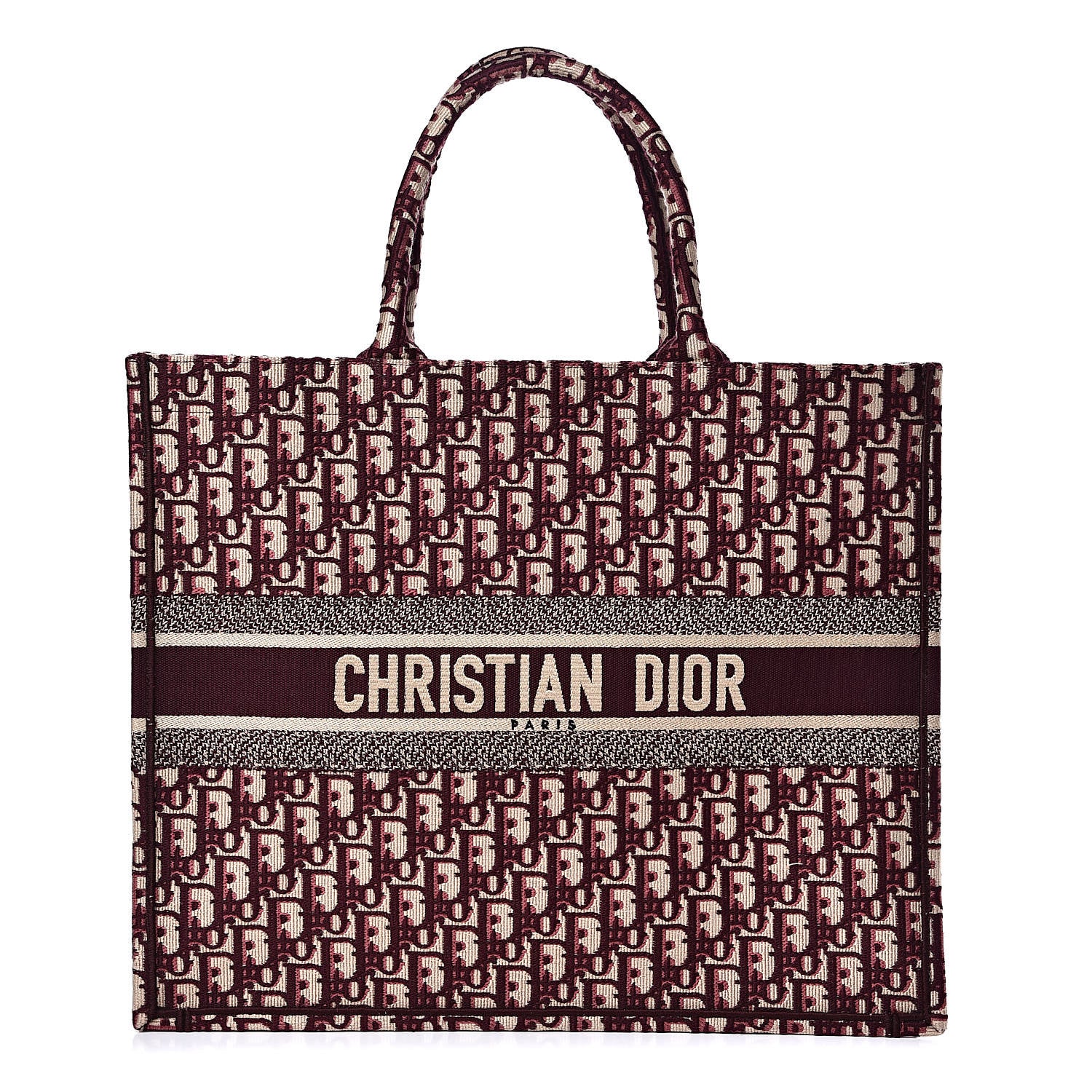 Christian Dior Oblique Large Book Tote Burgundy Multicolor 1 of 11