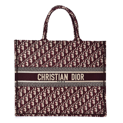 Christian Dior Oblique Large Book Tote Burgundy Multicolor 1 of 11