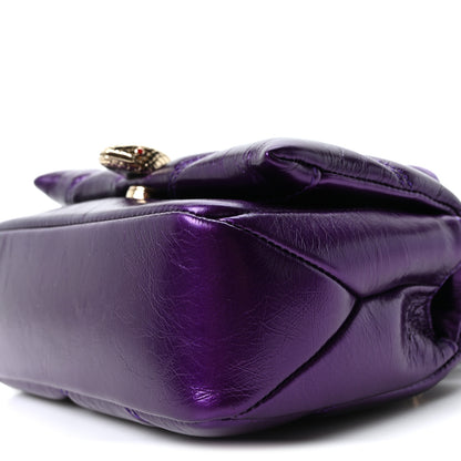 Bulgari Metallic Calfskin Matelasse Mini Serpenti Cabochon Crossbody Bag Purple 10 of 10