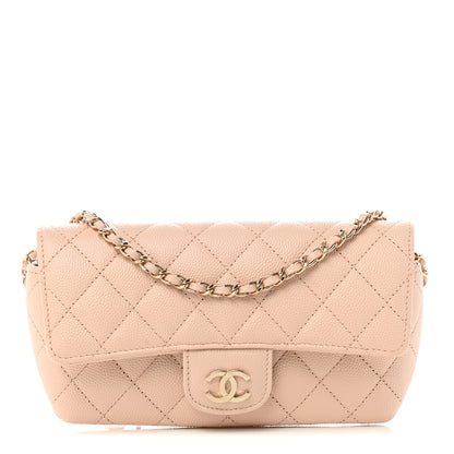 Chanel Caviar Quilted Glasses Case With Chain Beige 1 of 12