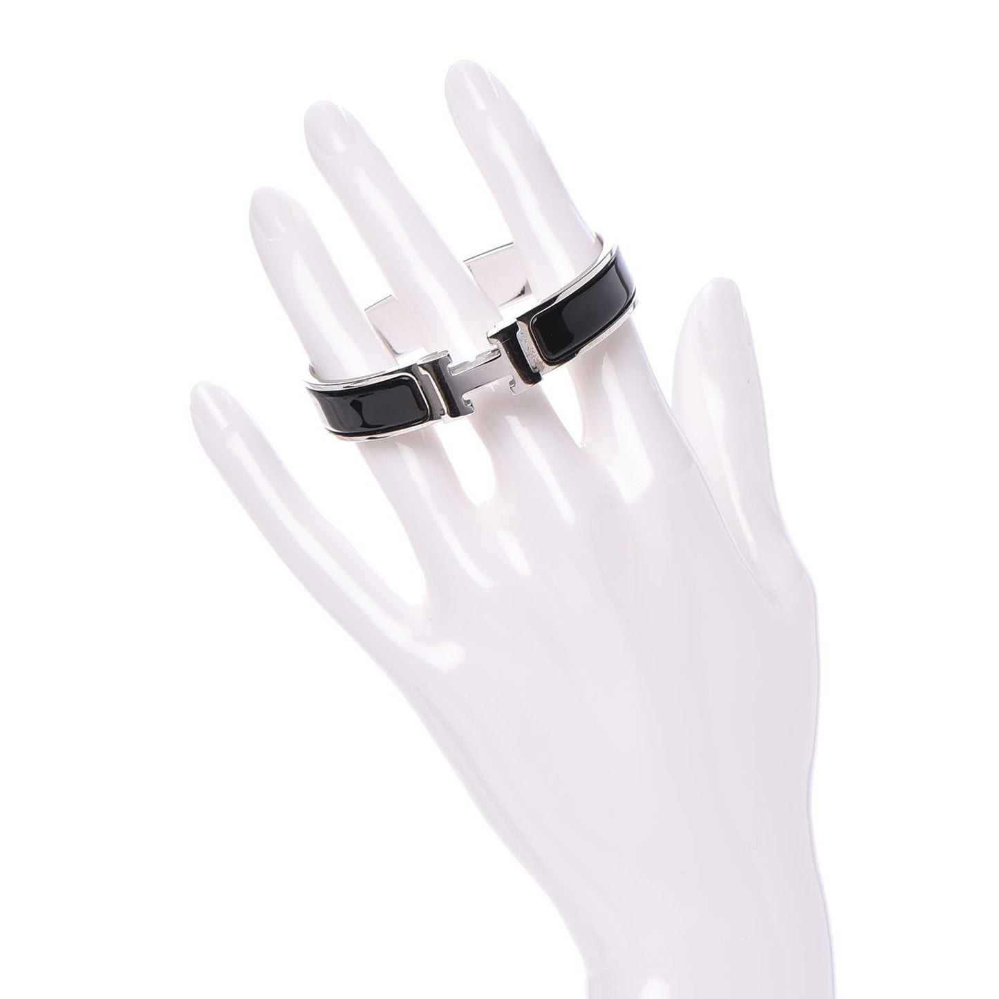 Enamel Narrow Clic Clac H Bracelet PM Black