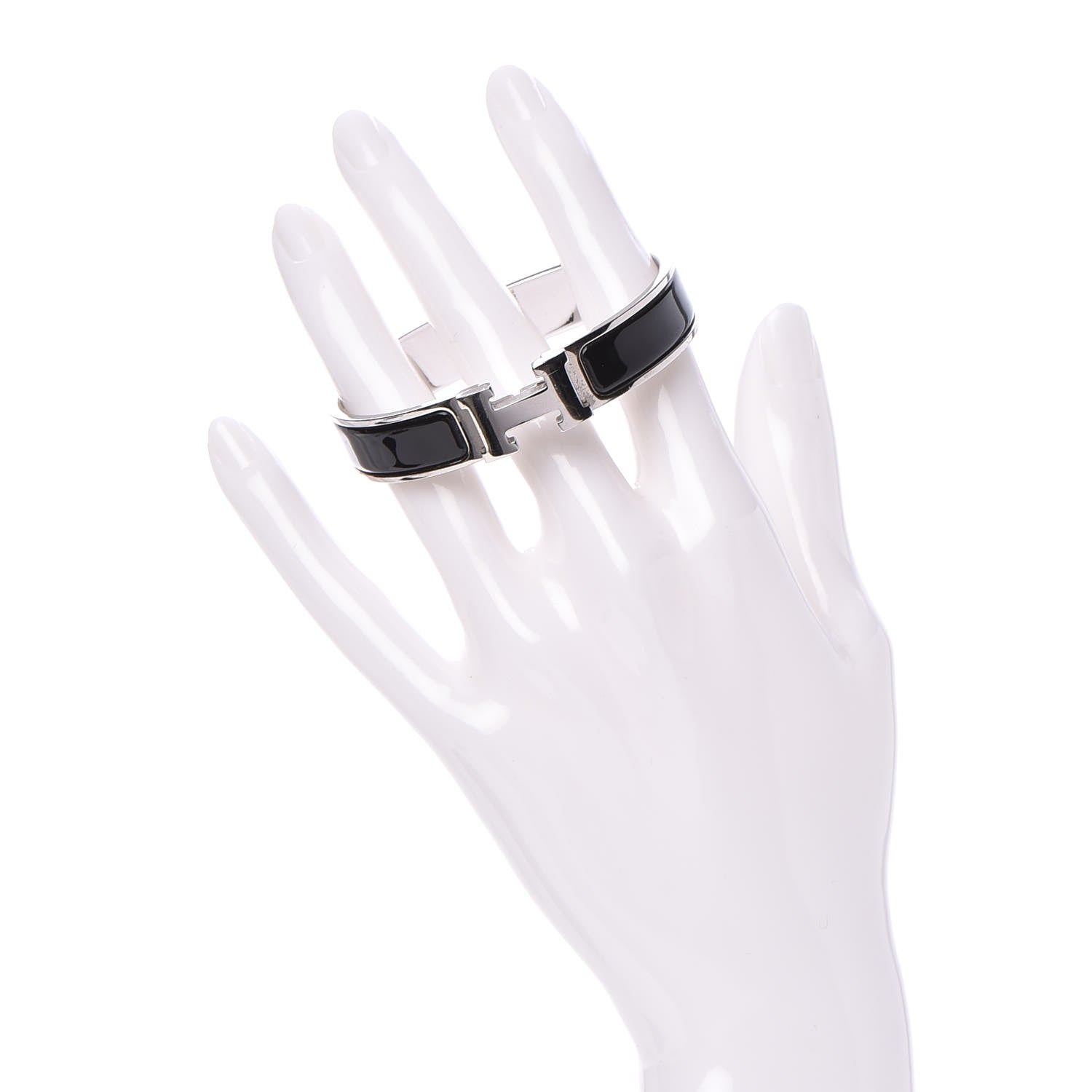 Hermes Enamel Narrow Clic Clac H Bracelet PM Black 2 of 5