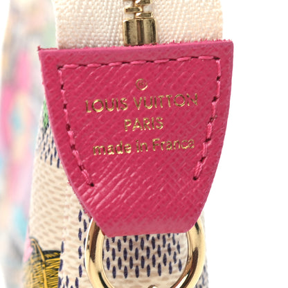 Louis Vuitton Damier Azur 2021 Christmas Animation Hollywood Mini Pochette Accessories Fuchsia 6 of 7