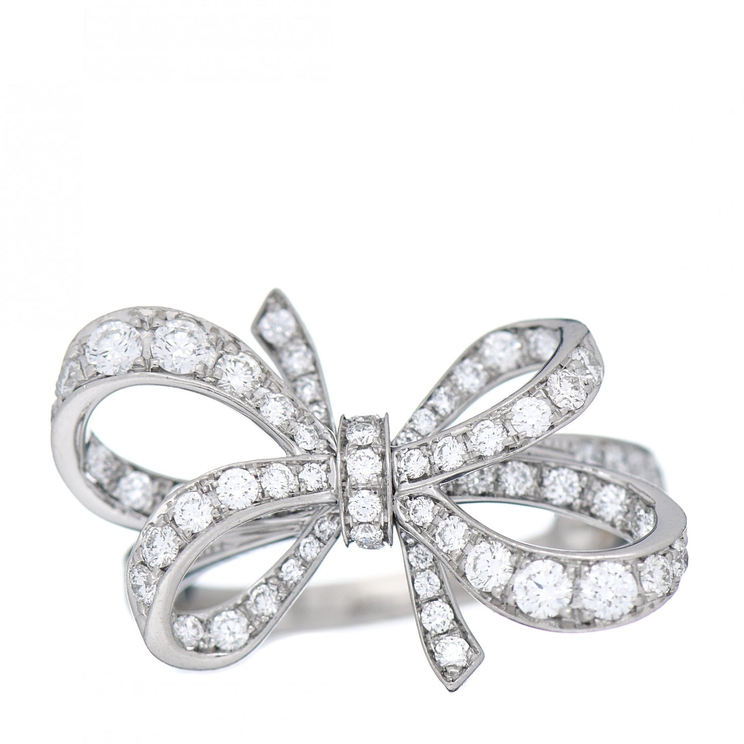 Platinum Diamond .51ct Double Bow Ring 43 2.5