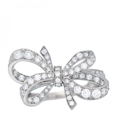 Tiffany Platinum Diamond .51ct Double Bow Ring 43 2.5 1 of 5