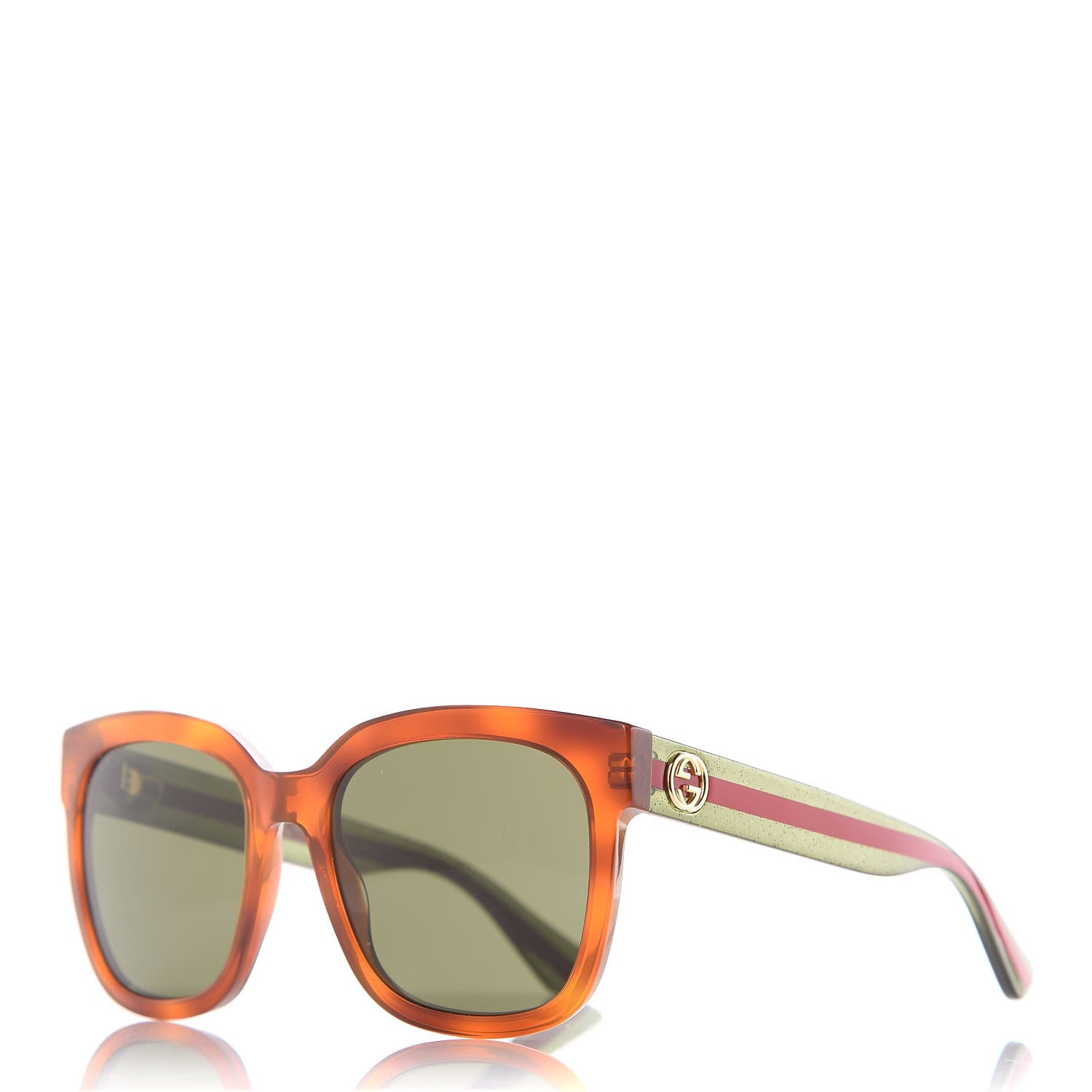 Gucci Web Sunglasses GG0034S Havana 1 of 8