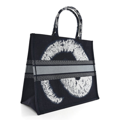 Christian Dior Canvas Embroidered Tie Dye Book Tote Blue Multicolor 3 of 12