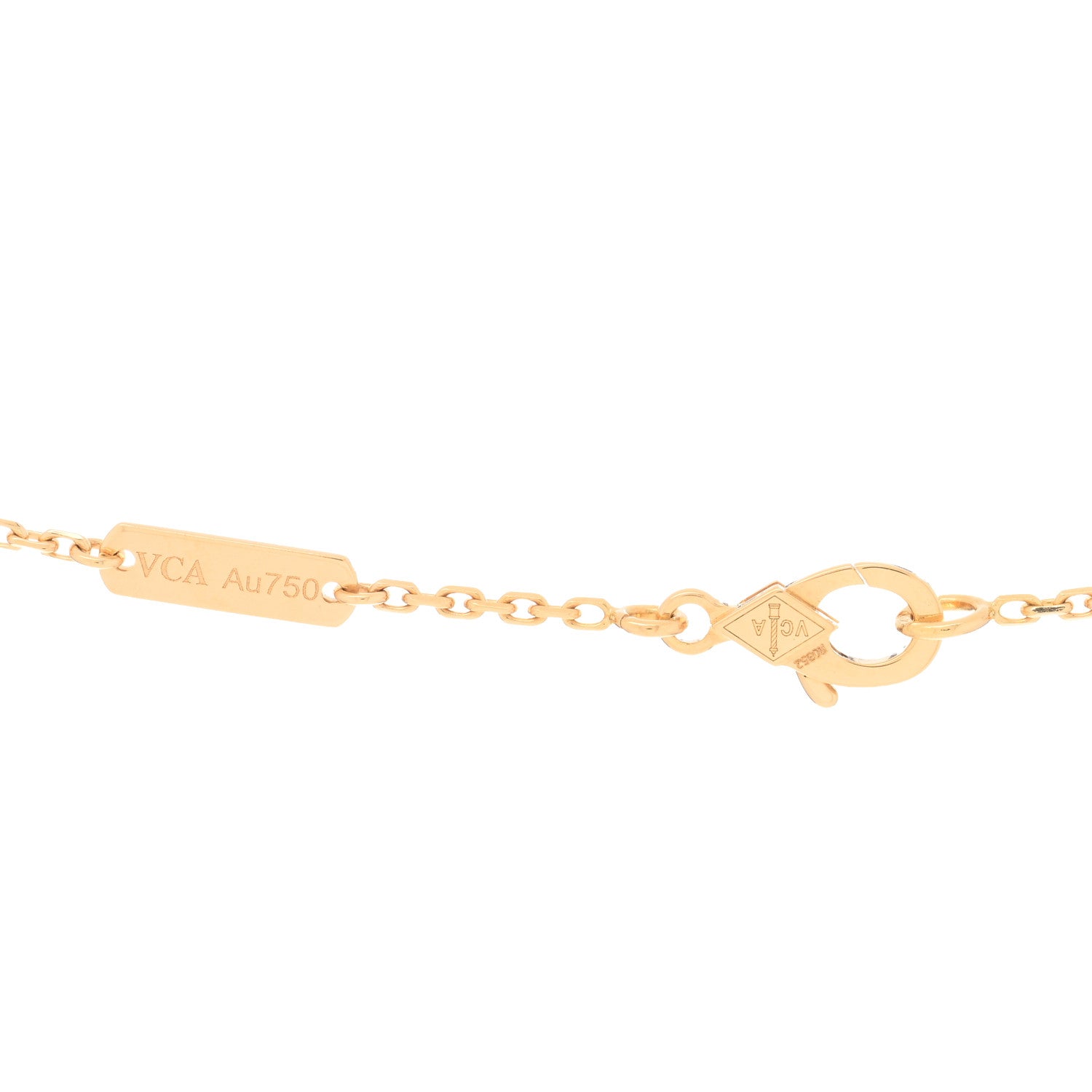Van Cleef & Arpels 18K Yellow Gold Diamond Yellow Mother of Pearl Vintage Alhambra Pendant Necklace 3 of 4