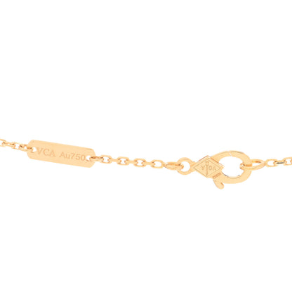 Van Cleef & Arpels 18K Yellow Gold Diamond Yellow Mother of Pearl Vintage Alhambra Pendant Necklace 3 of 4