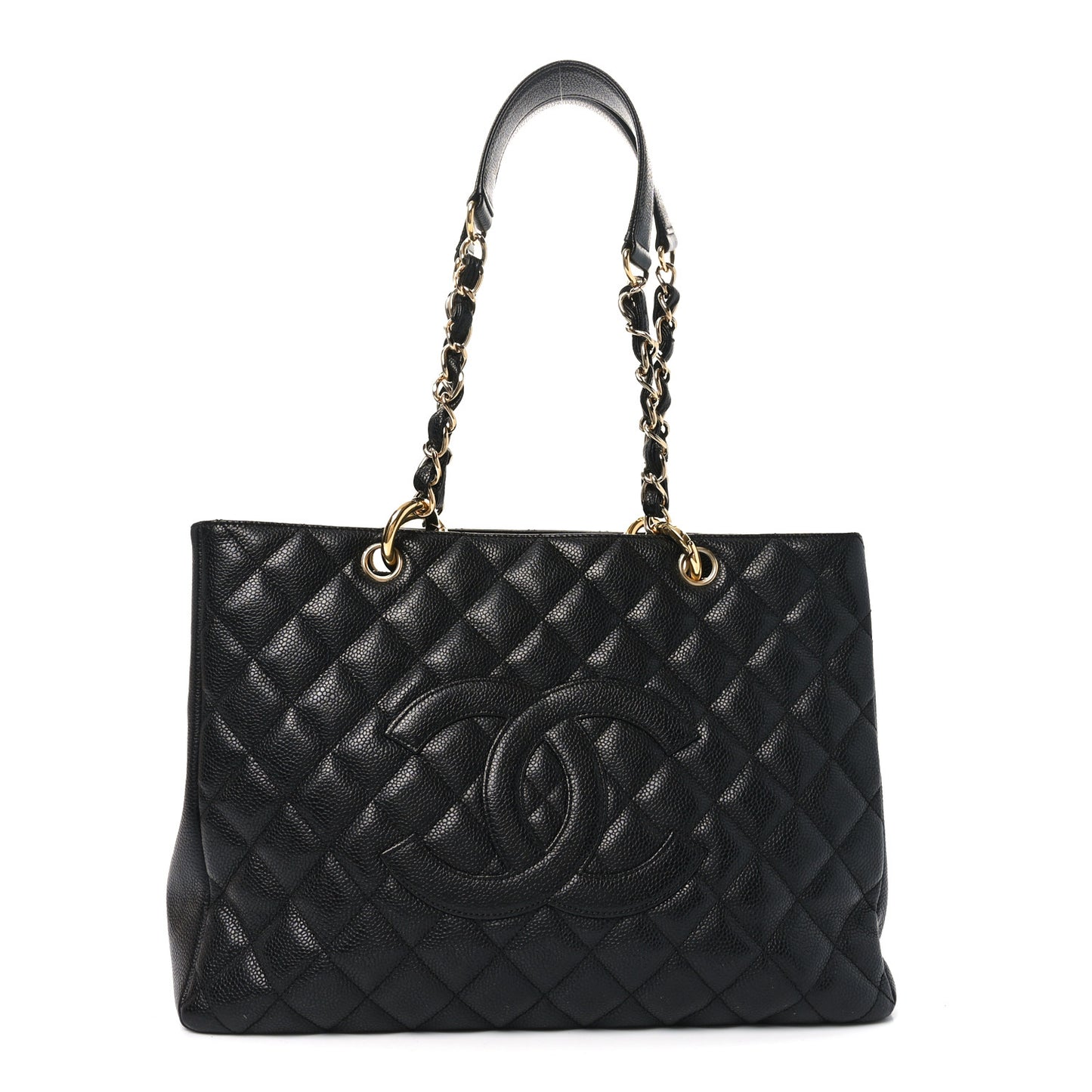 Caviar Quilted Grand Shopping Tote GST Black