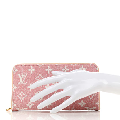 Louis Vuitton Denim Monogram Jacquard Zippy Wallet Pink 2 of 7
