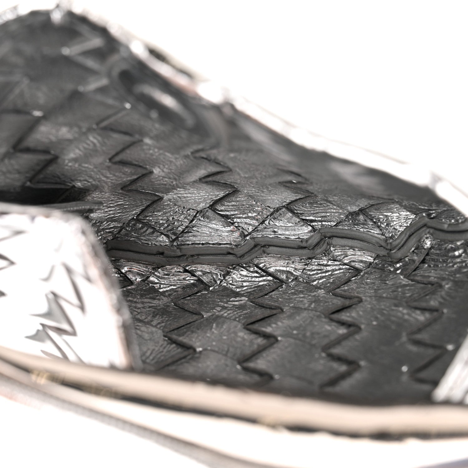 Bottega Veneta Mirror Laminated Nappa Intrecciato Mini Sardine Bag Silver 5 of 9