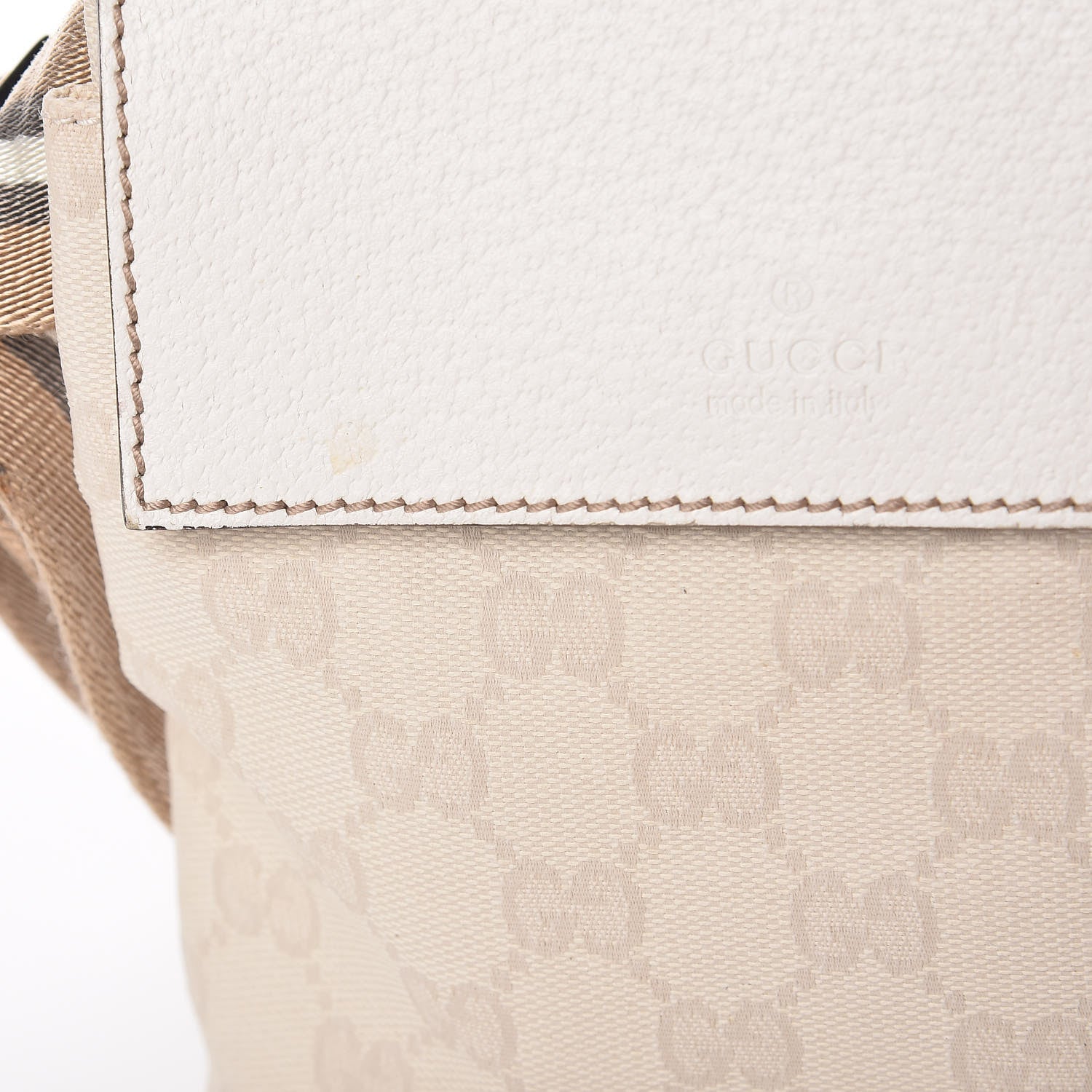 Gucci GG Monogram Web Double Pocket Belt Bag White 8 of 8