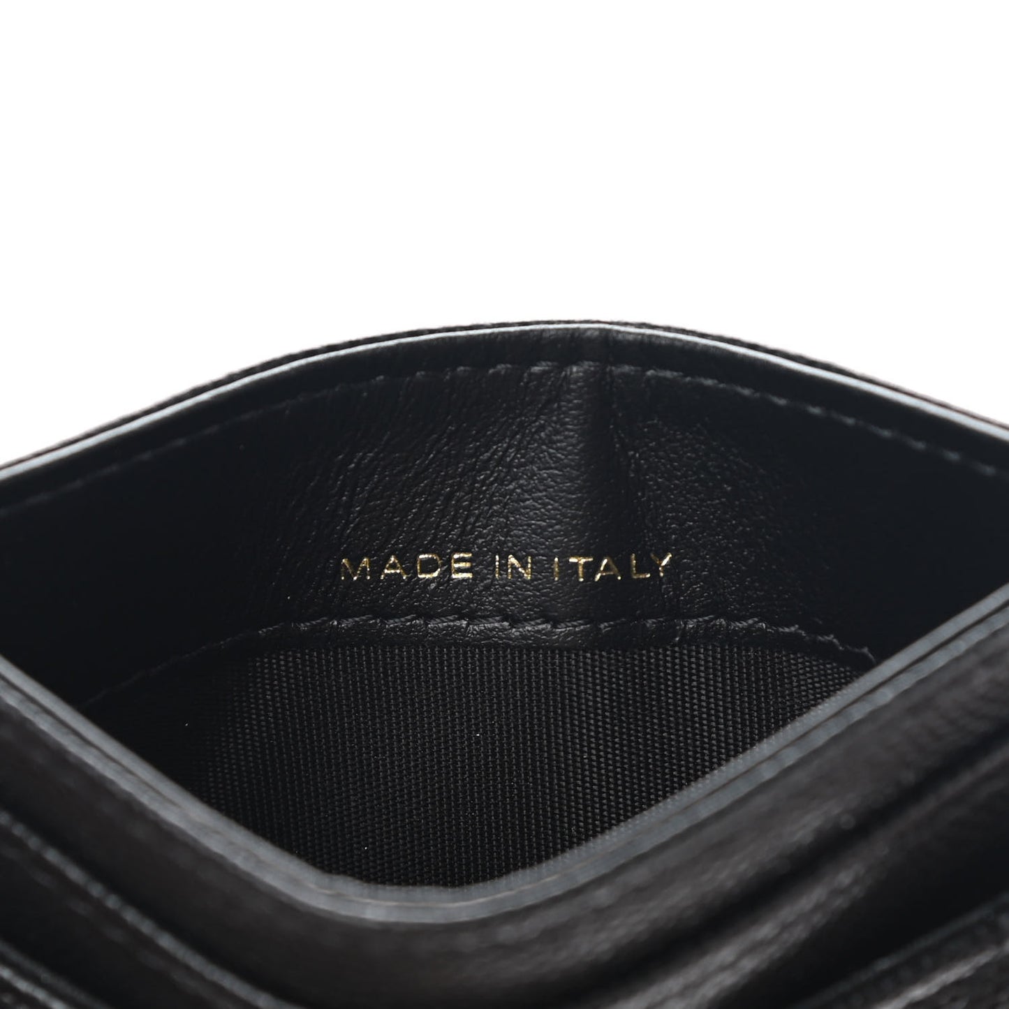 Caviar Quilted French New Wave Card Holder Black