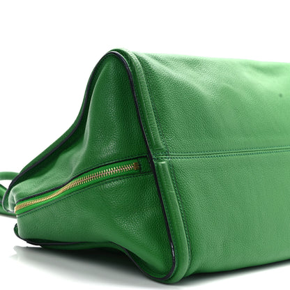 Alexander McQueen Pebbled Calfskin Large Skull Padlock Zip Around Tote Emerald 8 of 10