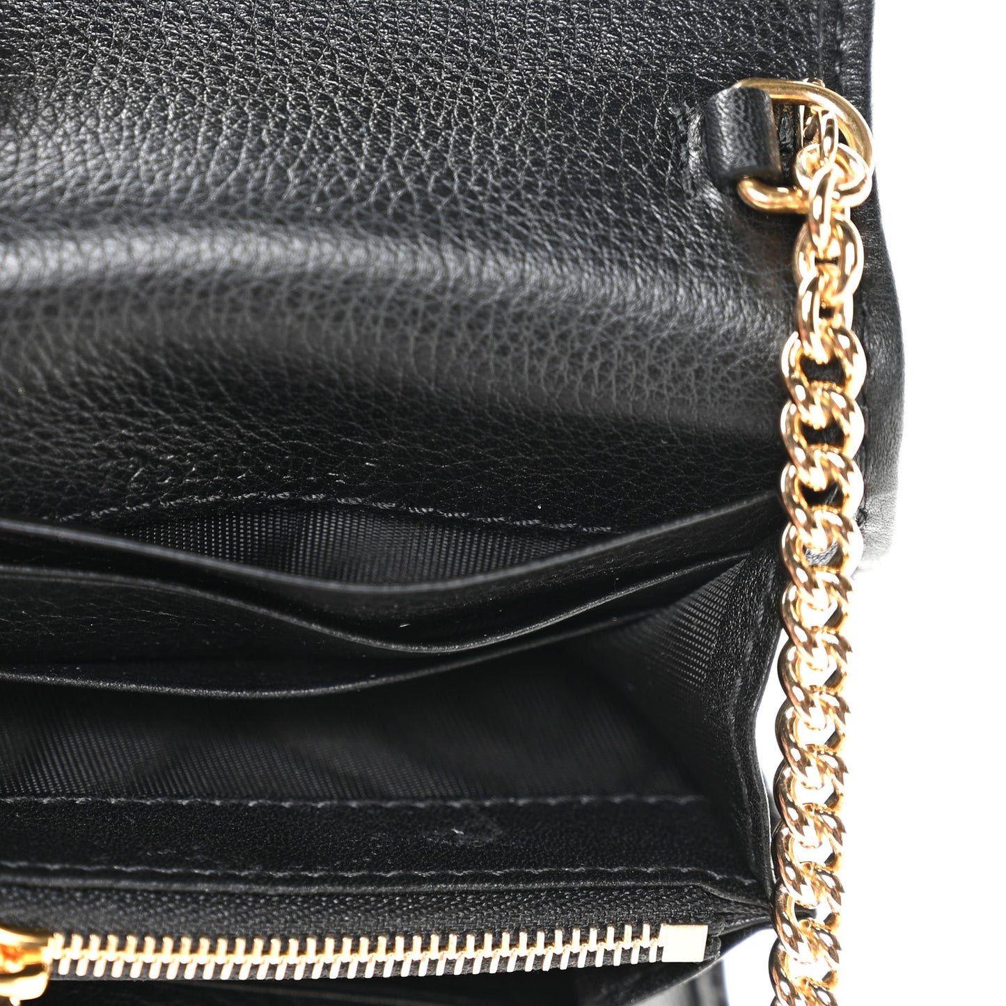 Roxy Calfskin Medium Blondie Chain Wallet Black