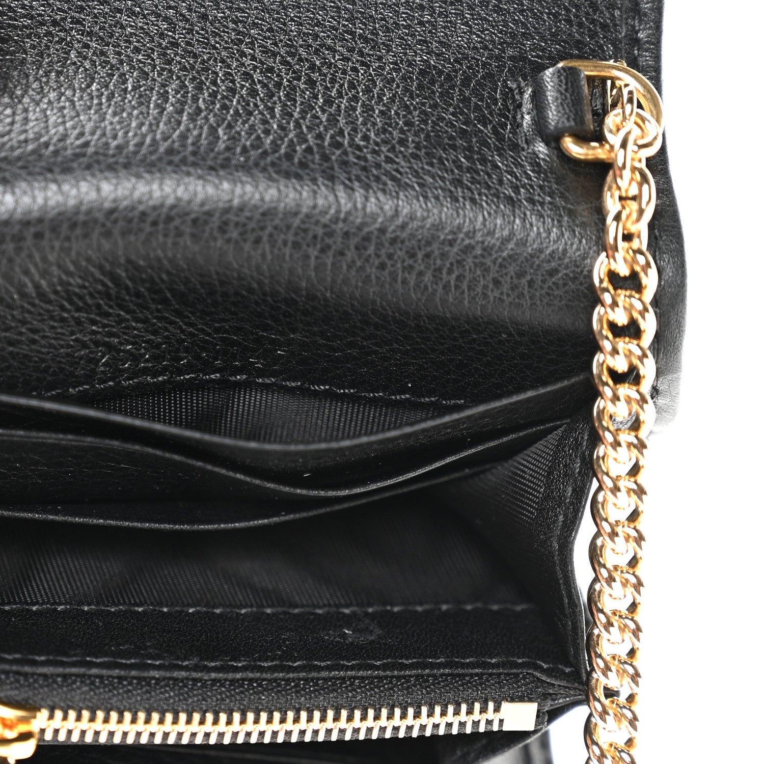 Gucci Roxy Calfskin Medium Blondie Chain Wallet Black 7 of 10