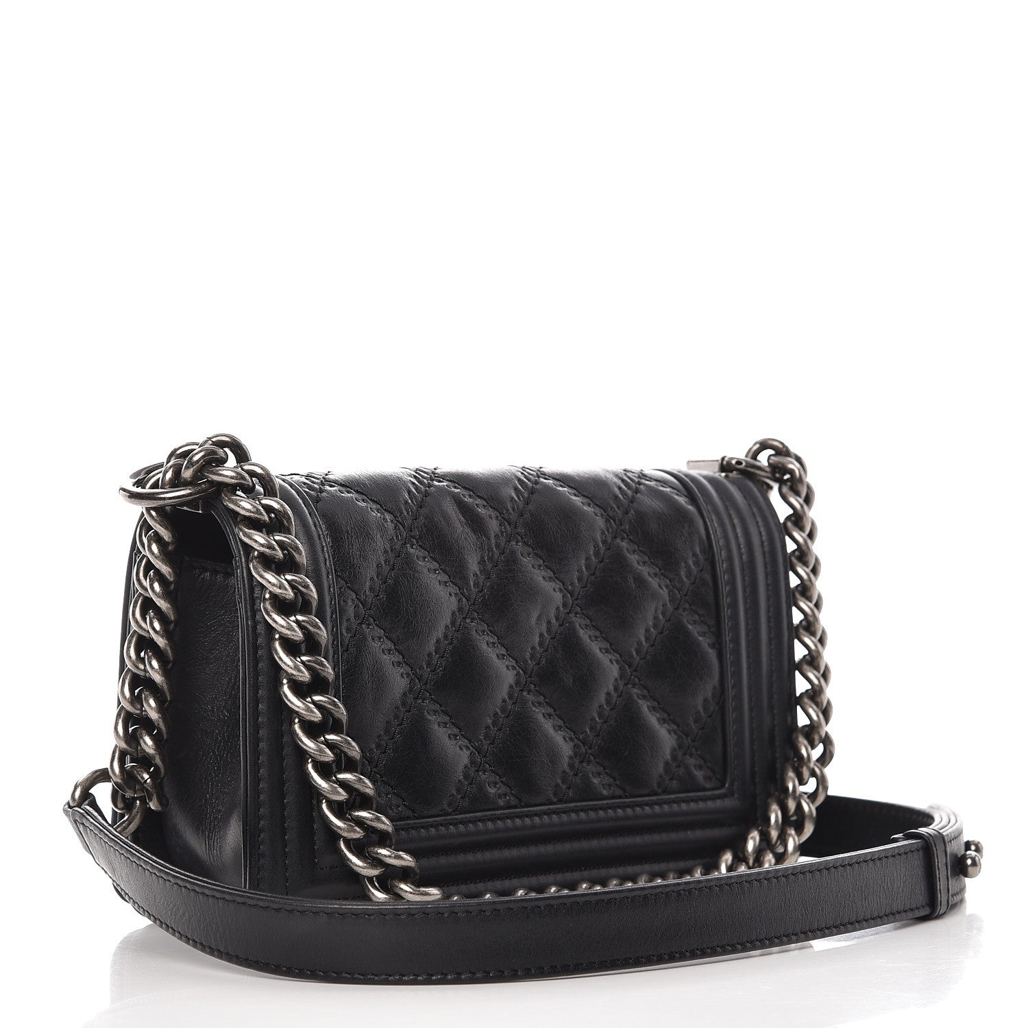 Chanel Calfskin Double Stitch Small Boy Flap Black 4 of 10