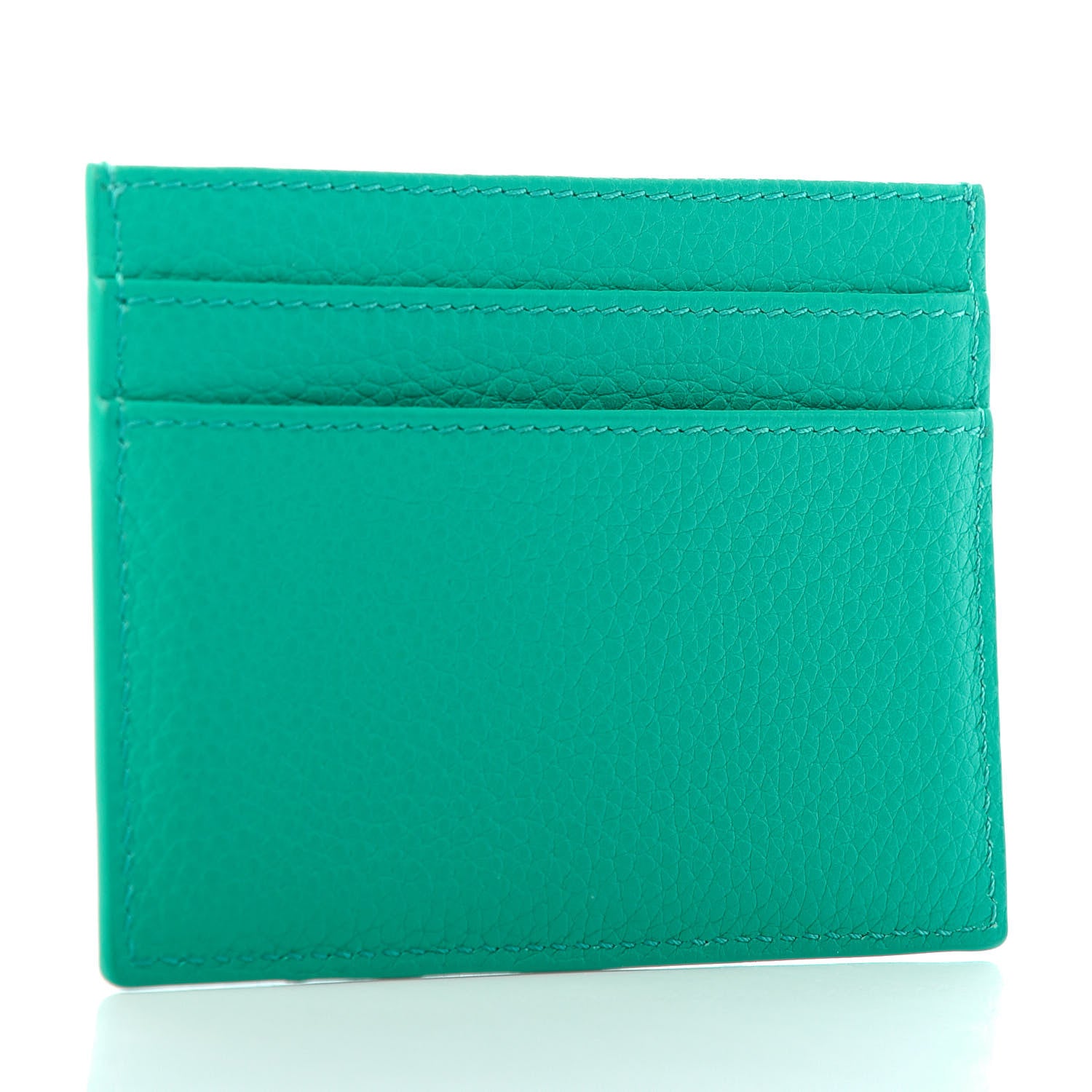 Christian Dior X SHAWN STUSSY Grained Calfskin Ox Head Card Holder Green Yellow 3 of 5