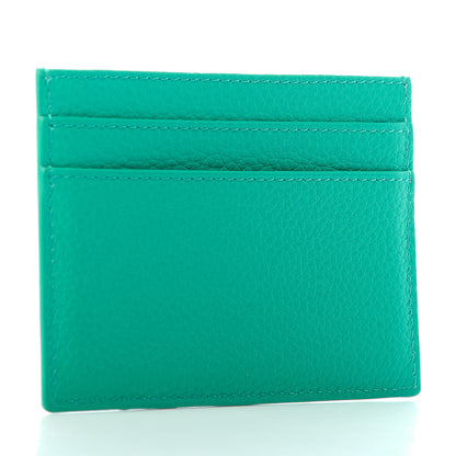 Christian Dior X SHAWN STUSSY Grained Calfskin Ox Head Card Holder Green Yellow 3 of 5