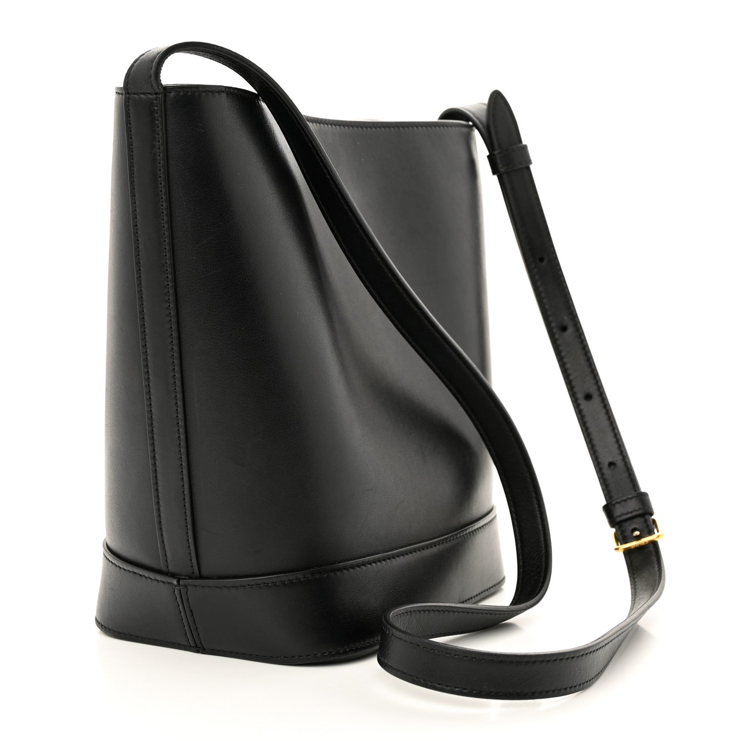 Smooth Calfskin Triomphe Small Bucket Bag Black