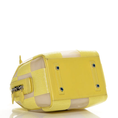 Louis Vuitton Damier Optic Mesh Sequins Cube Speedy Yellow 4 of 9
