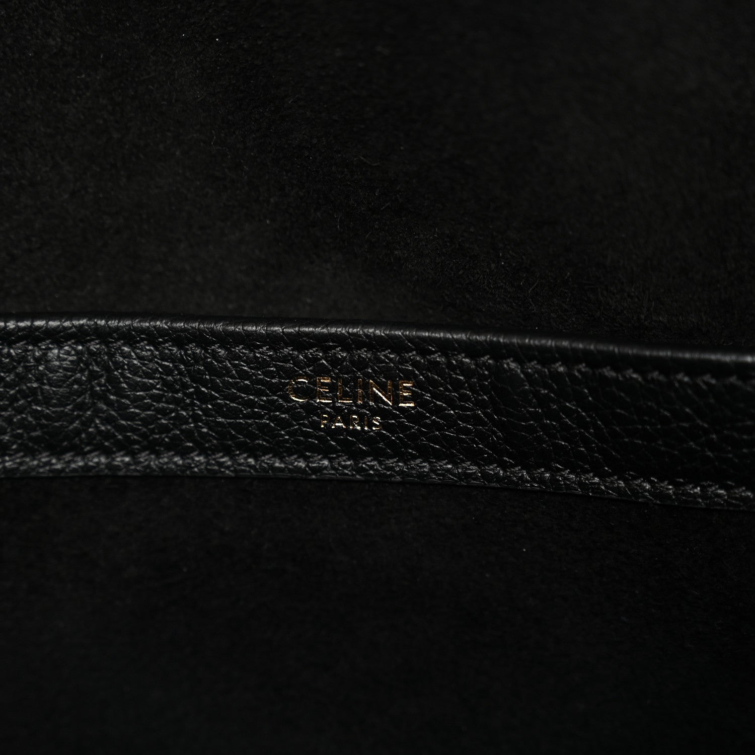 Celine Calfskin Cuir Triomphe Cabas Drawstring Black 6 of 10