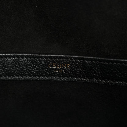 Celine Calfskin Cuir Triomphe Cabas Drawstring Black 6 of 10